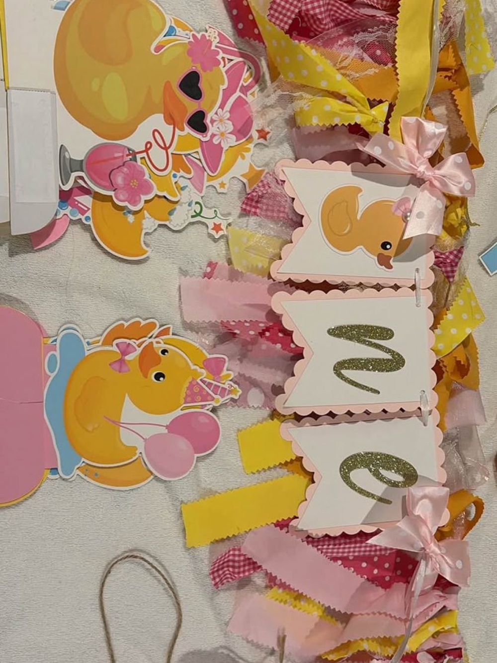Pink and Yellow Duckling Party decor